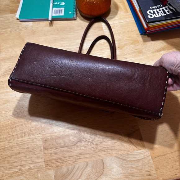 Adrienne Vittadini Burgundy Leather Shoulder Bag - Picture 3 of 6